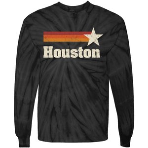 Houston Texas Retro Houston Souvenir Tx Apparel Tie-Dye Long Sleeve Shirt