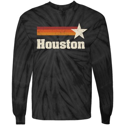 Houston Texas Retro Houston Souvenir Tx Apparel Tie-Dye Long Sleeve Shirt