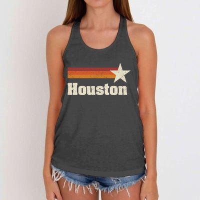 Houston Texas Retro Houston Souvenir Tx Apparel Women's Knotted Racerback Tank