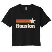 Houston Texas Retro Houston Souvenir Tx Apparel Women's Crop Top Tee