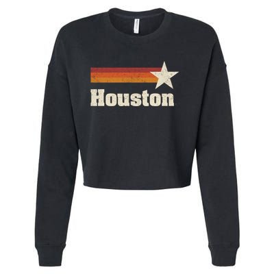 Houston Texas Retro Houston Souvenir Tx Apparel Cropped Pullover Crew