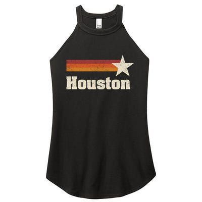 Houston Texas Retro Houston Souvenir Tx Apparel Women's Perfect Tri Rocker Tank