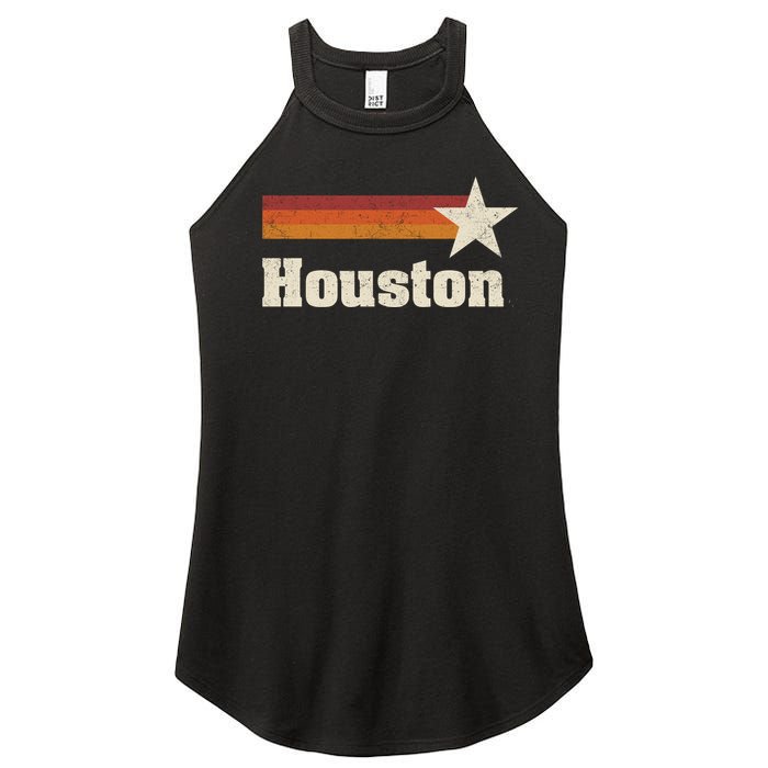 Houston Texas Retro Houston Souvenir Tx Apparel Women's Perfect Tri Rocker Tank