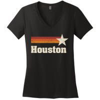 Houston Texas Retro Houston Souvenir Tx Apparel Women's V-Neck T-Shirt