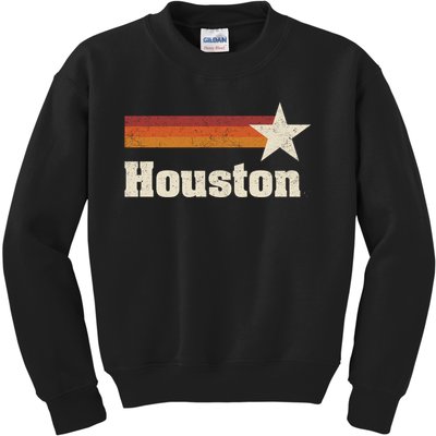 Houston Texas Retro Houston Souvenir Tx Apparel Kids Sweatshirt