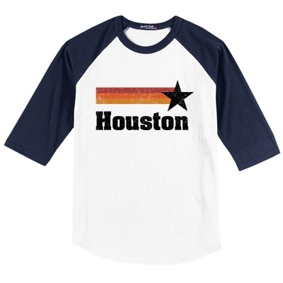 Houston Texas Retro Houston Souvenir Tx Apparel Baseball Sleeve Shirt