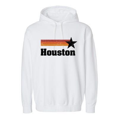 Houston Texas Retro Houston Souvenir Tx Apparel Garment-Dyed Fleece Hoodie