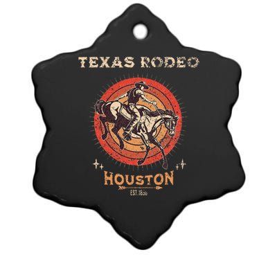 Houston Texas Rodeo Vintage Western Retro Cowboy Ceramic Star Ornament