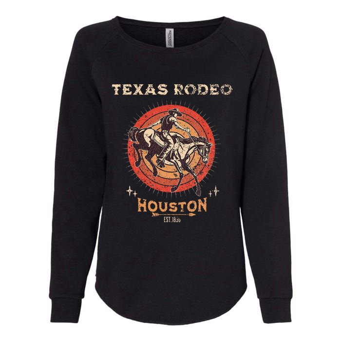 Houston Texas Rodeo Vintage Western Retro Cowboy Womens California Wash Sweatshirt