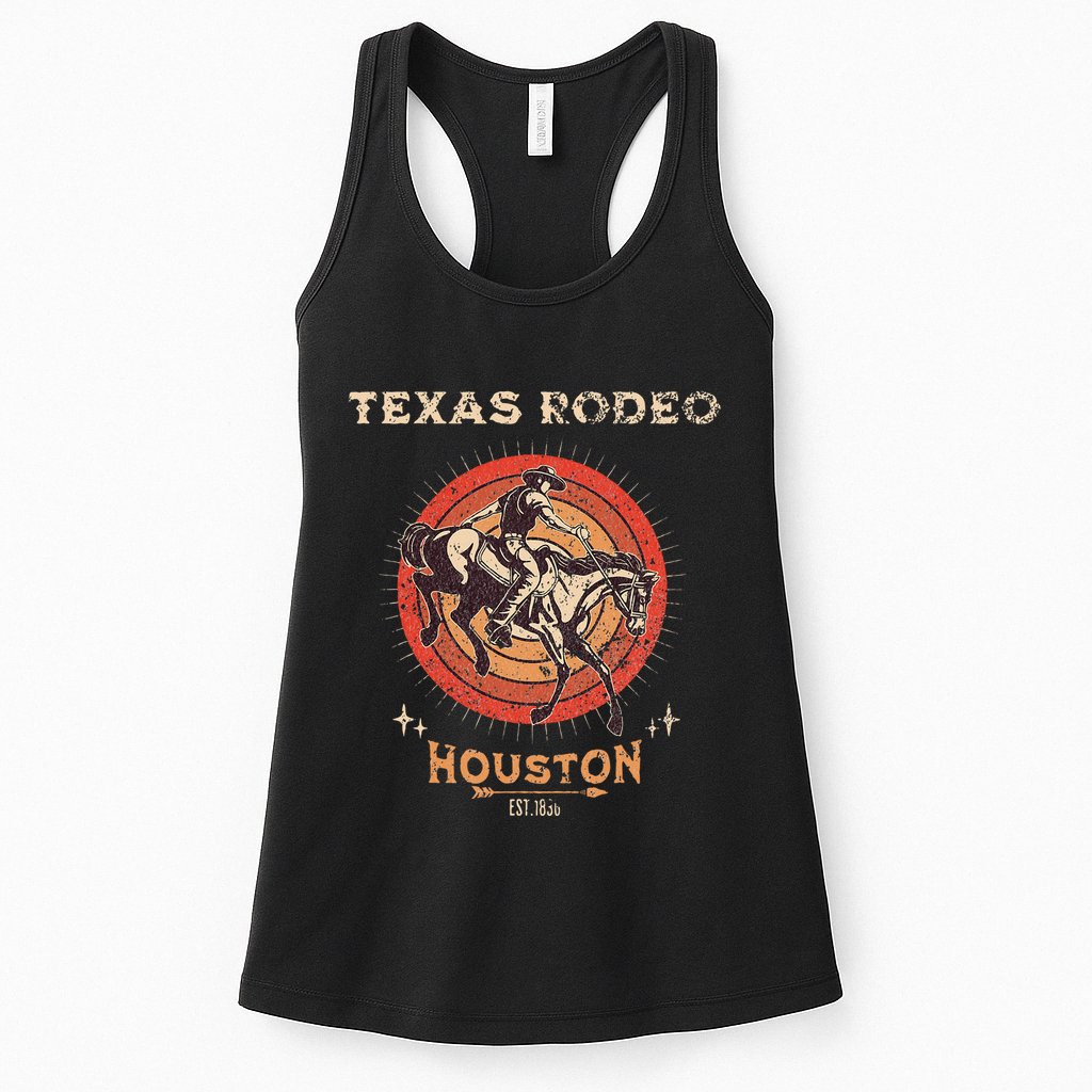 Houston Texas Rodeo Vintage Western Retro Cowboy Womens Tank Top
