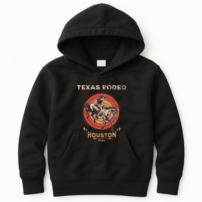 Houston Texas Rodeo Vintage Western Retro Cowboy Kids Hoodie