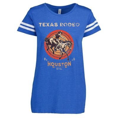 Houston Texas Rodeo Vintage Western Retro Cowboy Enza Ladies Jersey Football T-Shirt