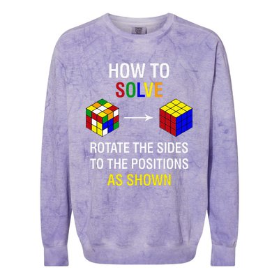 How To Solve Competitive Puzzle Funny Speed Cubing Math Colorblast Crewneck Sweatshirt