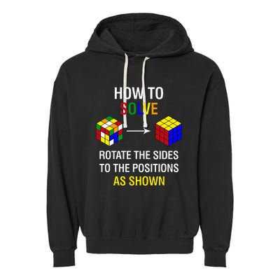 How To Solve Competitive Puzzle Funny Speed Cubing Math Garment-Dyed Fleece Hoodie