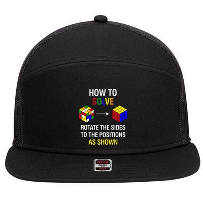 How To Solve Competitive Puzzle Funny Speed Cubing Math 7 Panel Mesh Trucker Snapback Hat