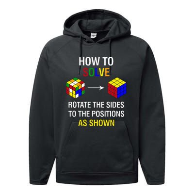 How To Solve Competitive Puzzle Funny Speed Cubing Math Performance Fleece Hoodie