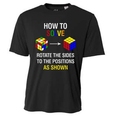 How To Solve Competitive Puzzle Funny Speed Cubing Math Cooling Performance Crew T-Shirt