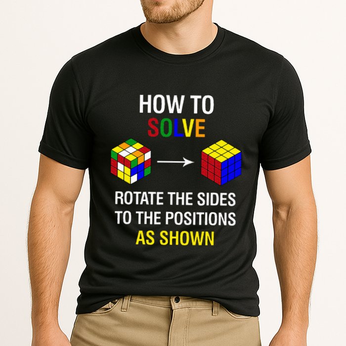 How To Solve Competitive Puzzle Funny Speed Cubing Math Cooling Performance Crew T-Shirt