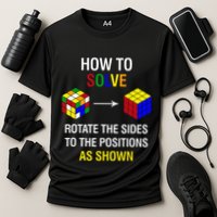 How To Solve Competitive Puzzle Funny Speed Cubing Math Cooling Performance Crew T-Shirt