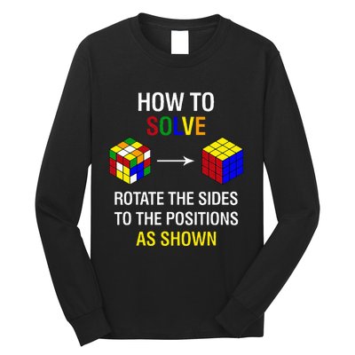 How To Solve Competitive Puzzle Funny Speed Cubing Math Long Sleeve Shirt