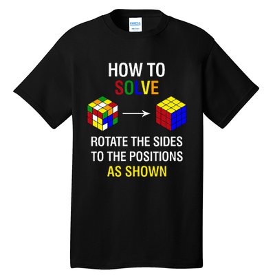 How To Solve Competitive Puzzle Funny Speed Cubing Math Tall T-Shirt