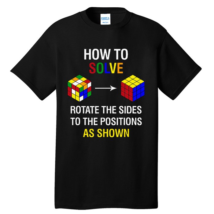 How To Solve Competitive Puzzle Funny Speed Cubing Math Tall T-Shirt