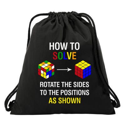 How To Solve Competitive Puzzle Funny Speed Cubing Math Drawstring Bag