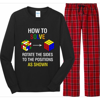 How To Solve Competitive Puzzle Funny Speed Cubing Math Long Sleeve Pajama Set