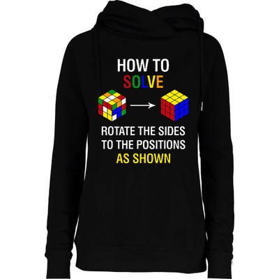 How To Solve Competitive Puzzle Funny Speed Cubing Math Womens Funnel Neck Pullover Hood