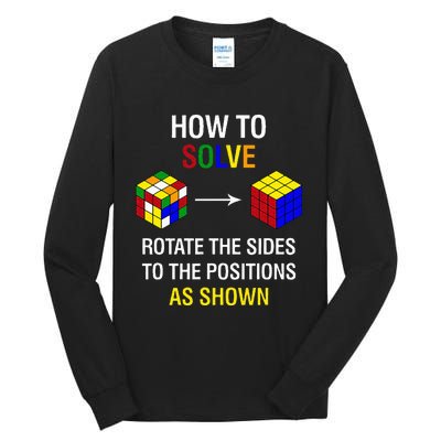 How To Solve Competitive Puzzle Funny Speed Cubing Math Tall Long Sleeve T-Shirt