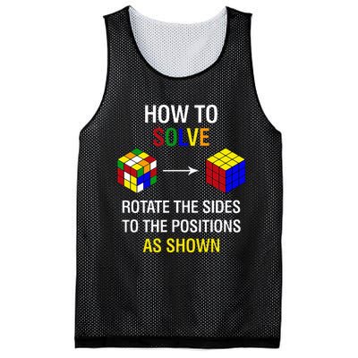 How To Solve Competitive Puzzle Funny Speed Cubing Math Mesh Reversible Basketball Jersey Tank