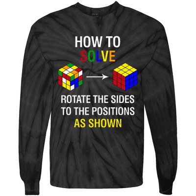 How To Solve Competitive Puzzle Funny Speed Cubing Math Tie-Dye Long Sleeve Shirt