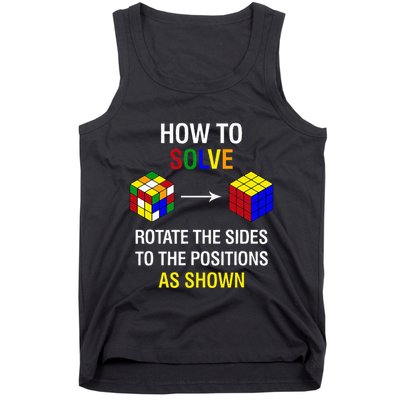 How To Solve Competitive Puzzle Funny Speed Cubing Math Tank Top