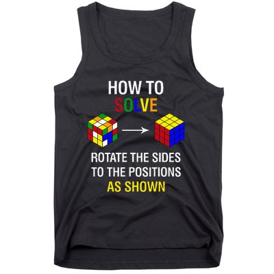 How To Solve Competitive Puzzle Funny Speed Cubing Math Tank Top