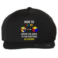 How To Solve Competitive Puzzle Funny Speed Cubing Math Wool Snapback Cap