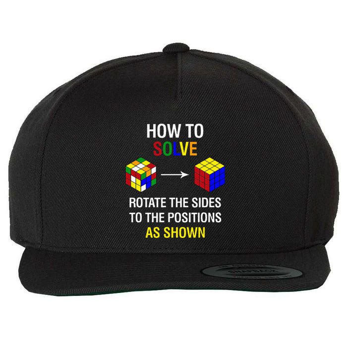 How To Solve Competitive Puzzle Funny Speed Cubing Math Wool Snapback Cap
