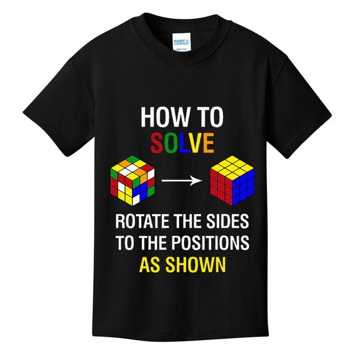How To Solve Competitive Puzzle Funny Speed Cubing Math Kids T-Shirt