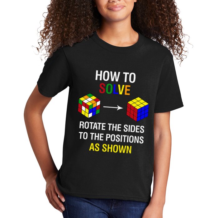 How To Solve Competitive Puzzle Funny Speed Cubing Math Kids T-Shirt