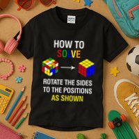 How To Solve Competitive Puzzle Funny Speed Cubing Math Kids T-Shirt