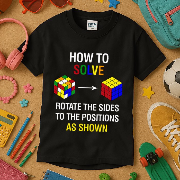 How To Solve Competitive Puzzle Funny Speed Cubing Math Kids T-Shirt