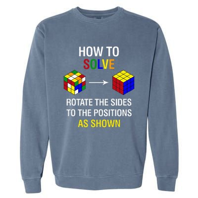 How To Solve Competitive Puzzle Funny Speed Cubing Math Garment-Dyed Sweatshirt