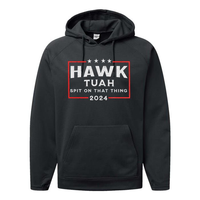 Hawk Tuah Spit On That Thing Performance Fleece Hoodie