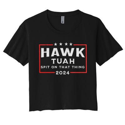 Hawk Tuah Spit On That Thing Women's Crop Top Tee