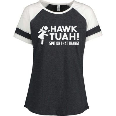 Hawk Tush Spit On That Thang Viral Election Parody July 4th Enza Ladies Jersey Colorblock Tee