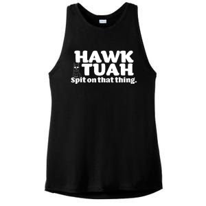 Hawk Tuah Spit On That Thang Ladies PosiCharge Tri-Blend Wicking Tank