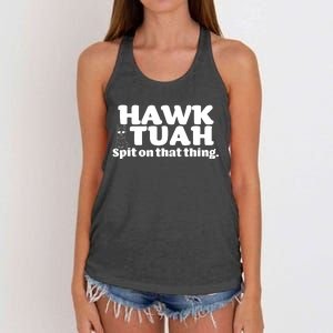 Hawk Tuah Spit On That Thang Women's Knotted Racerback Tank