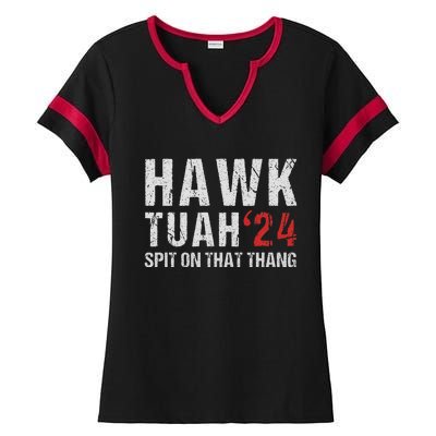 Hawk Tuah Spit On That ThangHawk Tush Funny Hawk Tuah 2024 Ladies Halftime Notch Neck Tee