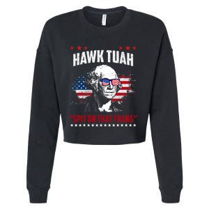 Hawk Tush Spit On That Thing Funny Cropped Pullover Crew