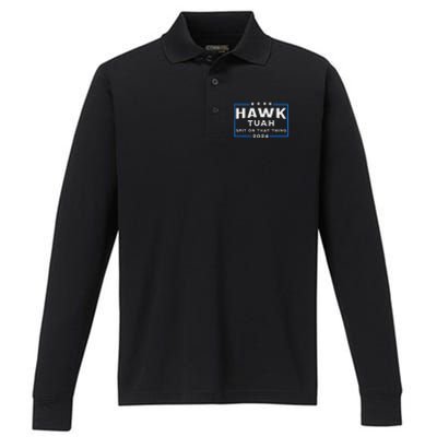 Hawk Tuah Spit On That Thing 2024 Performance Long Sleeve Polo