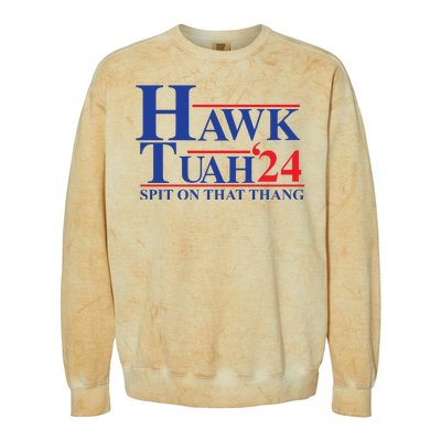 Hawk Tuah Spit On That Thang 2024 Colorblast Crewneck Sweatshirt